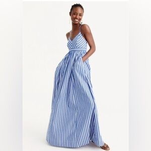 Vintage JCrew long drapey spaghetti strap maxi dress in stripe